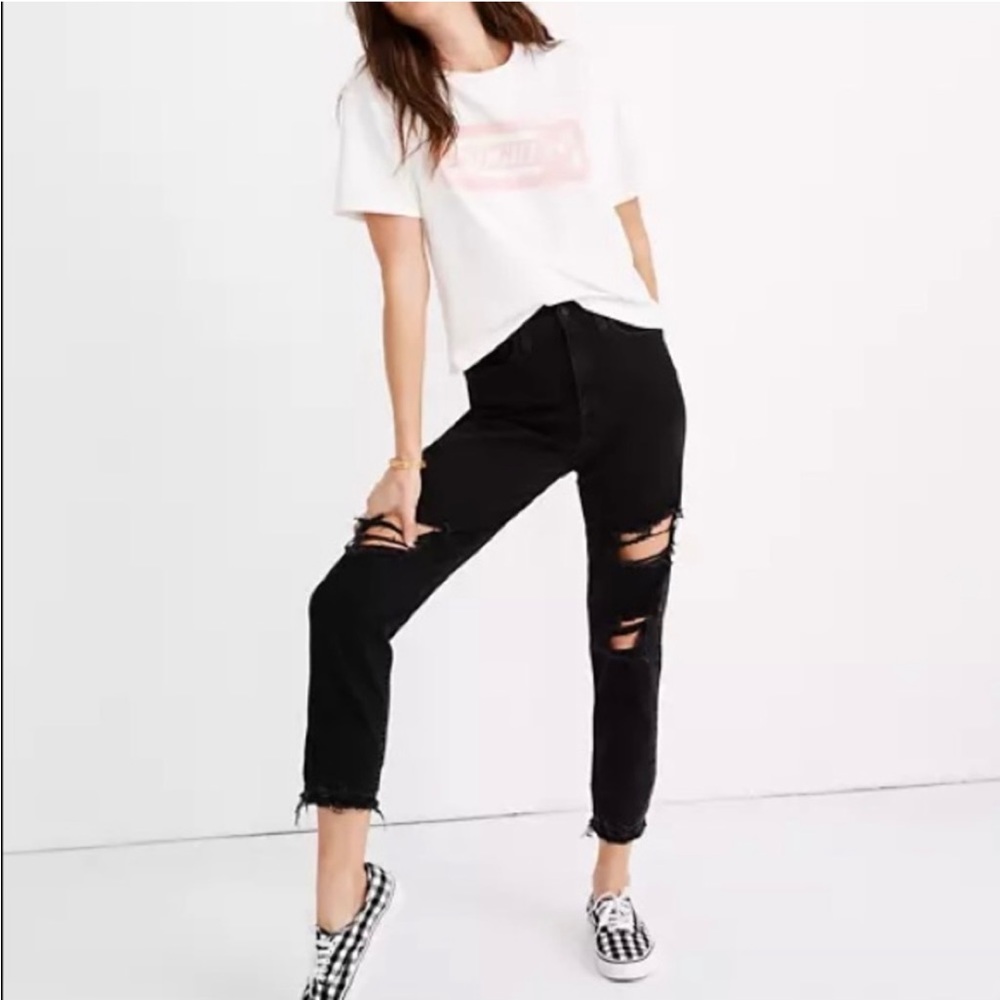 Madewell Mom Jean in Raney Wash, Ripped